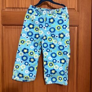Circo Retro Y2K Blue Floral Capri Pants 6x